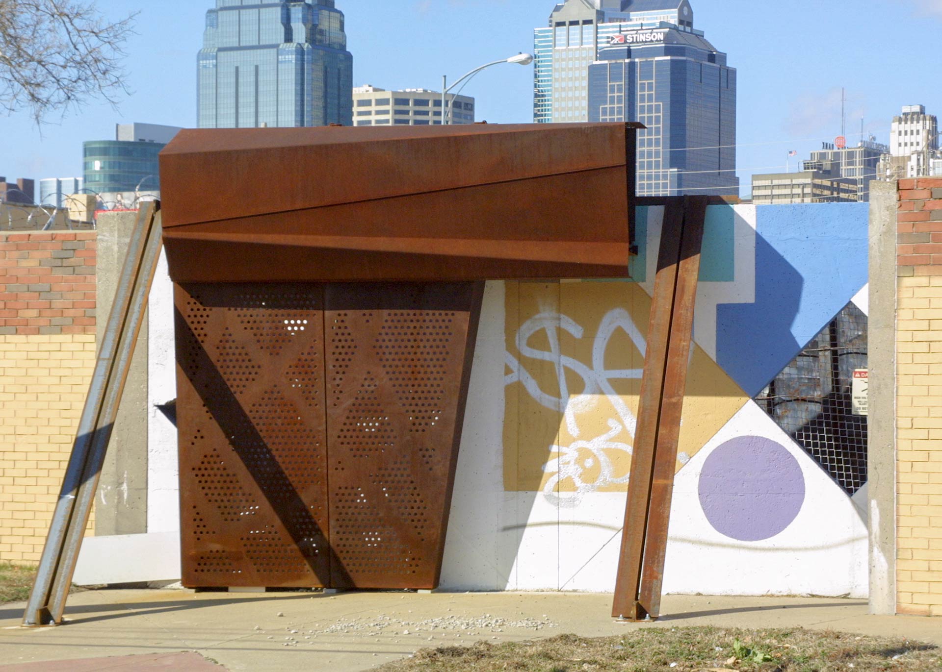 Mockup of Crosstown Substation, installed on-site at the previous park.