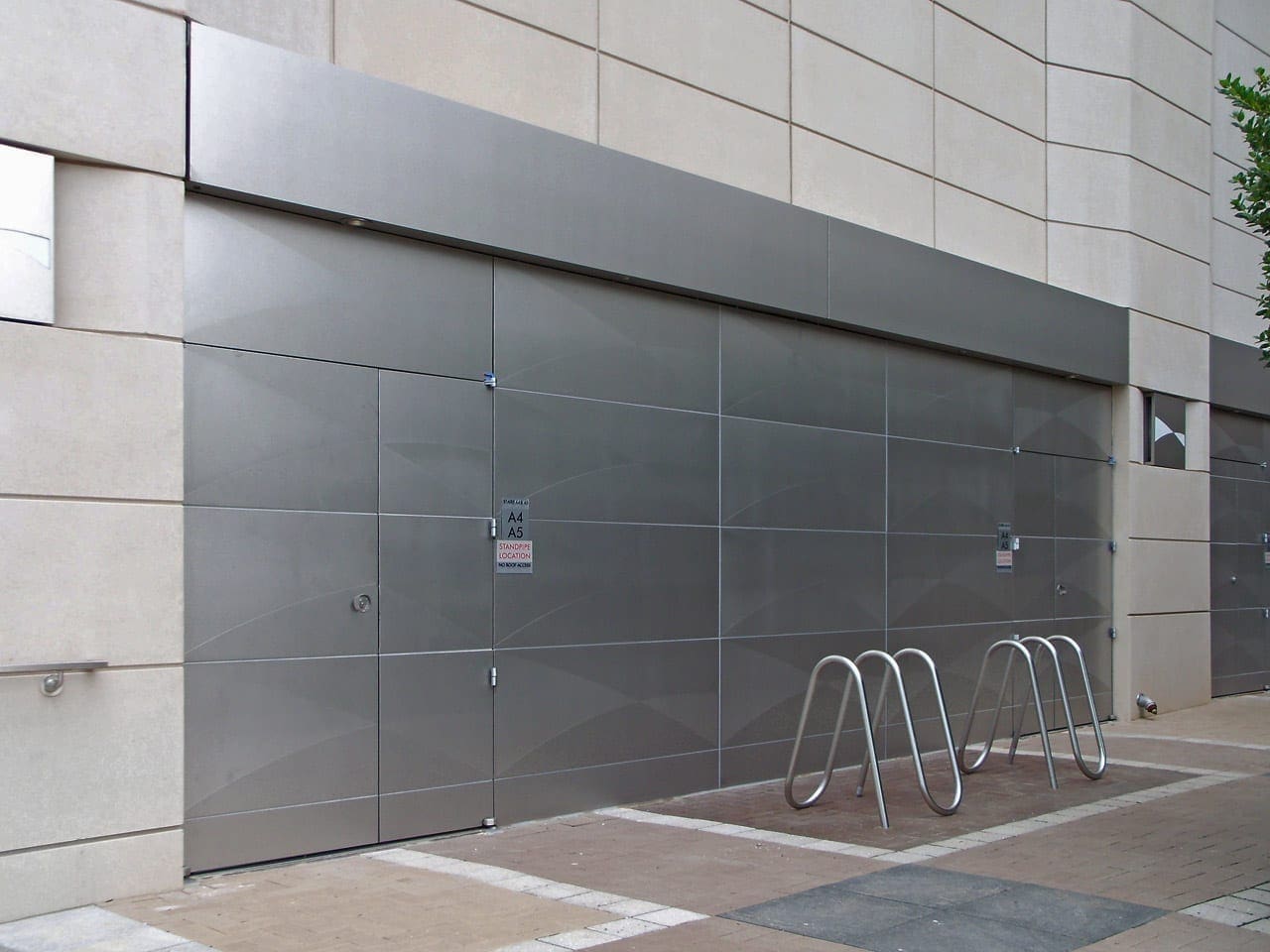 Detail of the metalwork also provided on the doors for the NASCAR Hall of Fame.