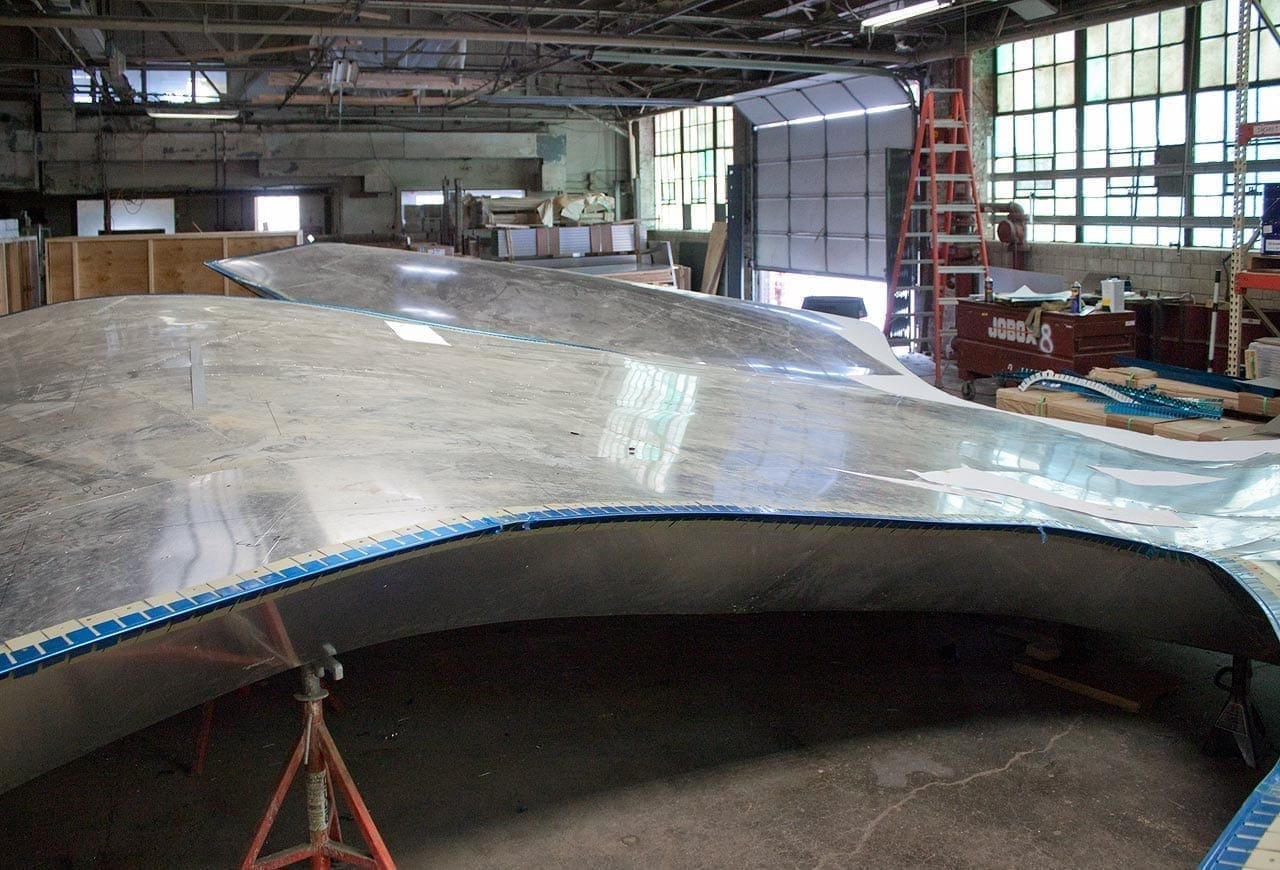 Pre-assembled canopy, prior to skinning the titanium surface.