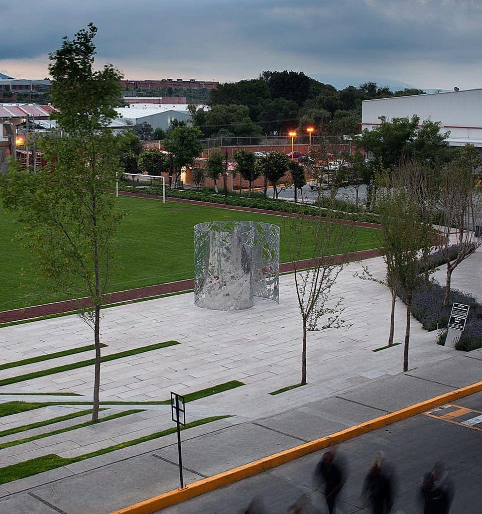 Aerial view of the Jan Hendrix sculpture.