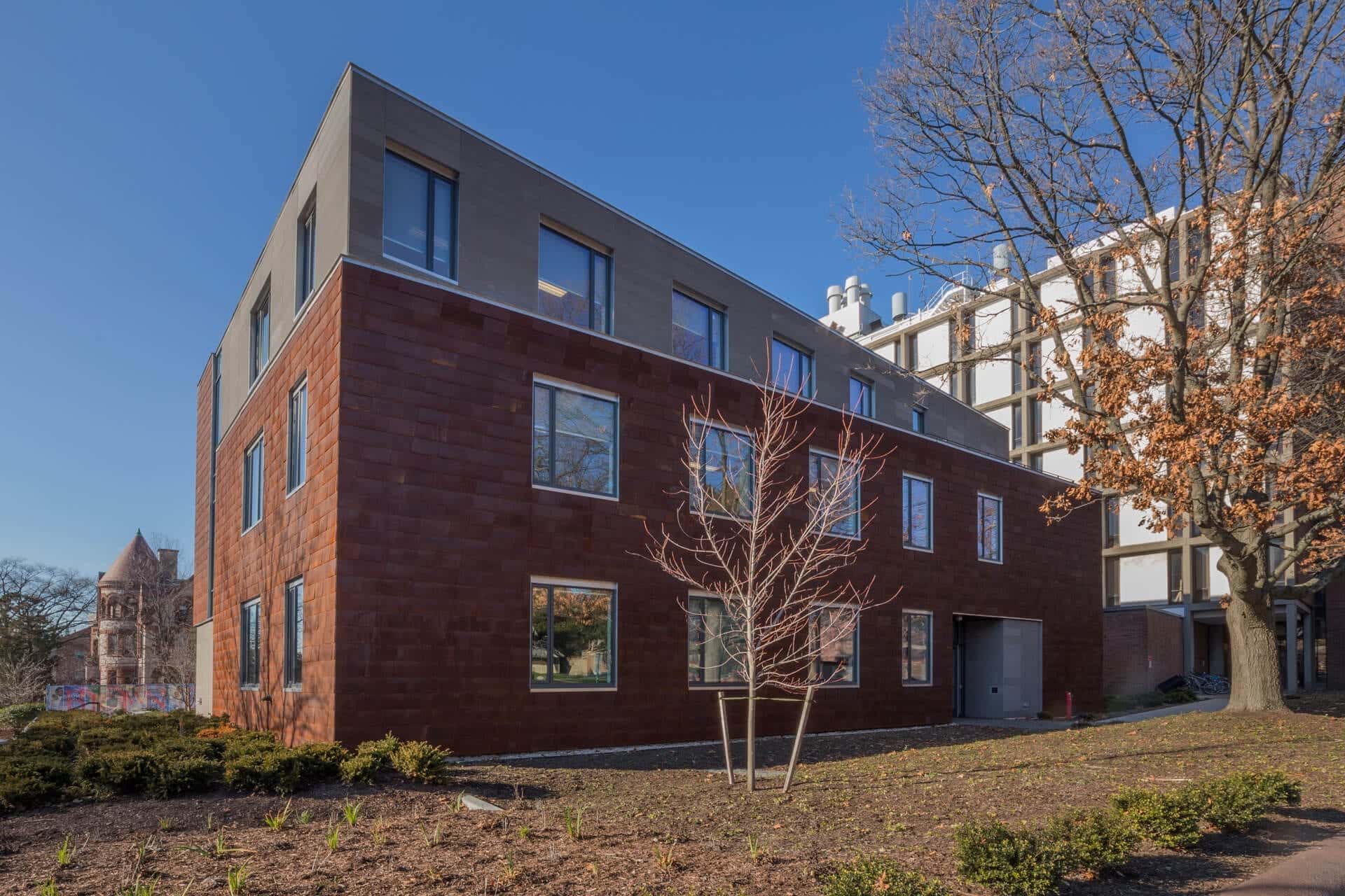 Brown University Applied Math Building, clad in Zahner Solanum Weathering Steel.