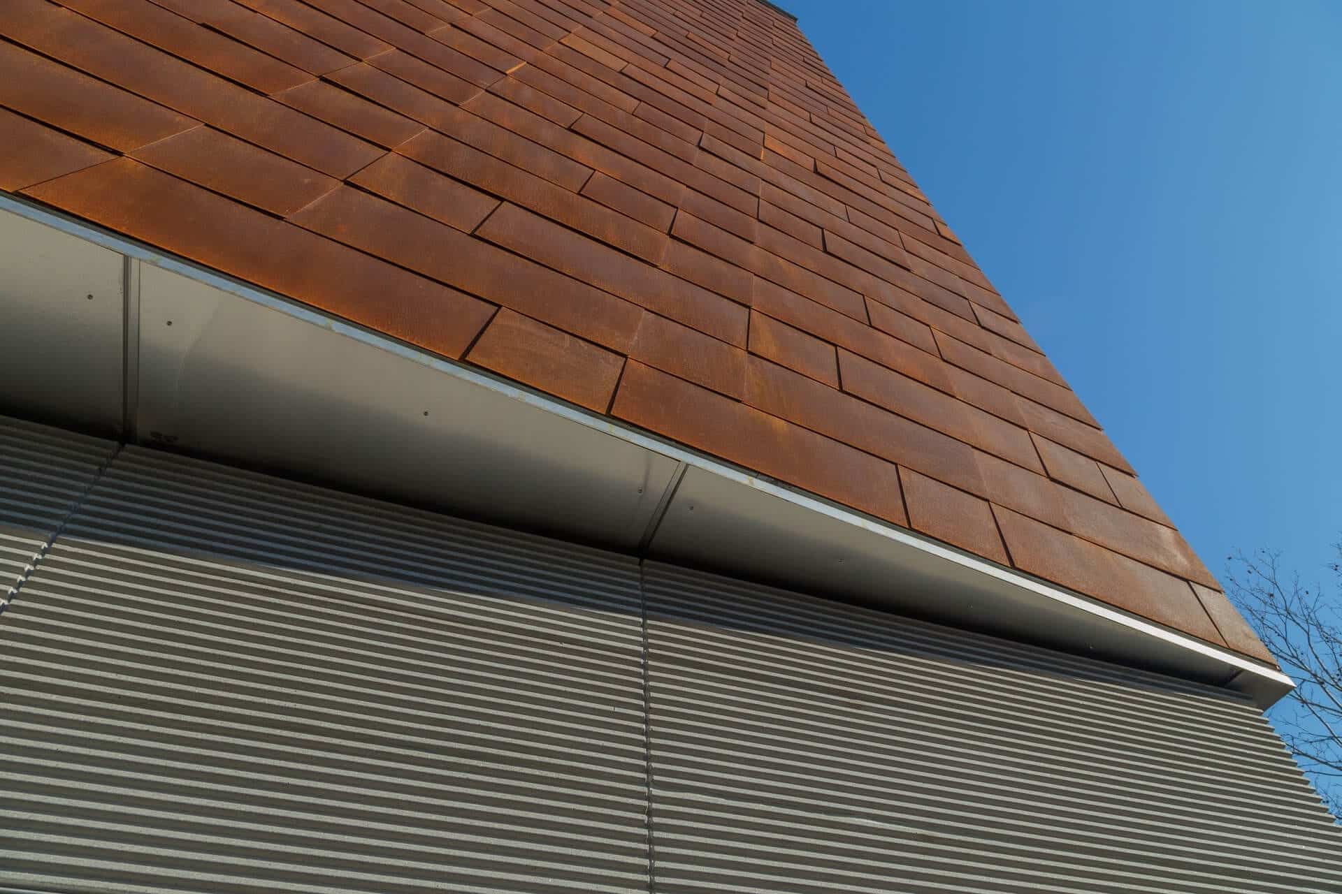 Brown University Applied Math Building, clad in Zahner Solanum Weathering Steel.