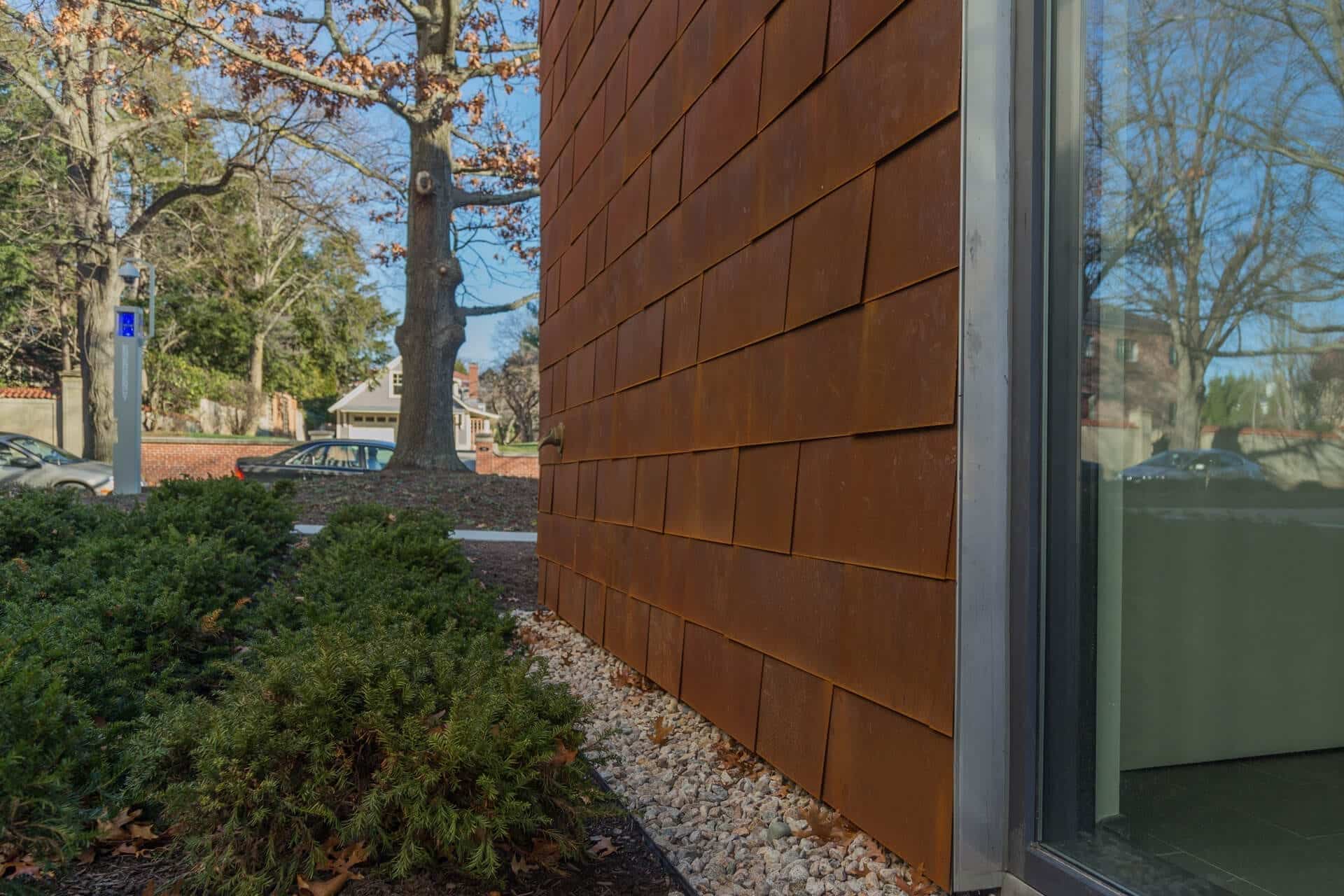 Brown University Applied Math Building, clad in Zahner Solanum Weathering Steel.