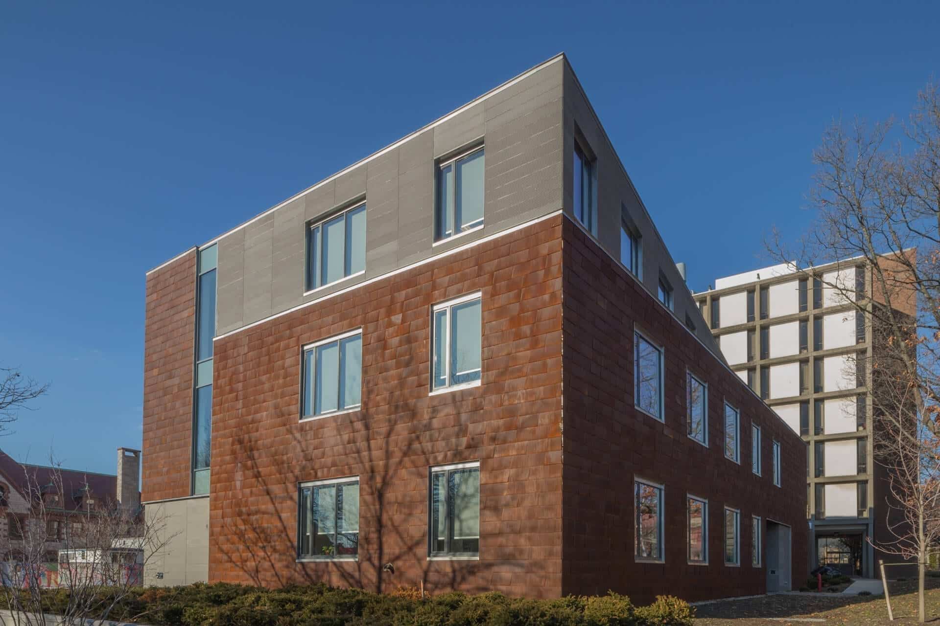 Brown University Applied Math Building, clad in Zahner Solanum Weathering Steel.