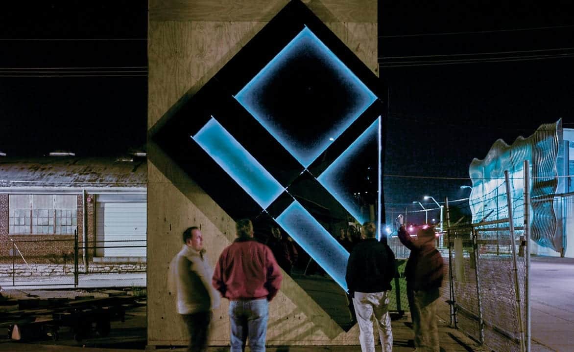 The Zahner-fabricated mockup for the Burberry facade in Kansas City