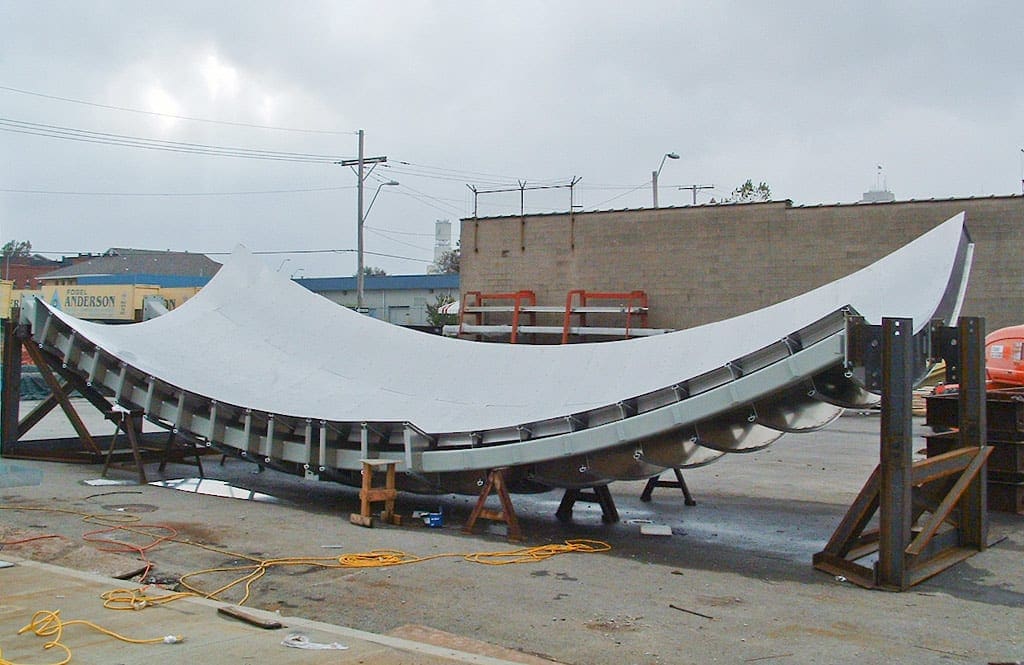 View of Treasure Island after Aluminum sub-surface has been secured.