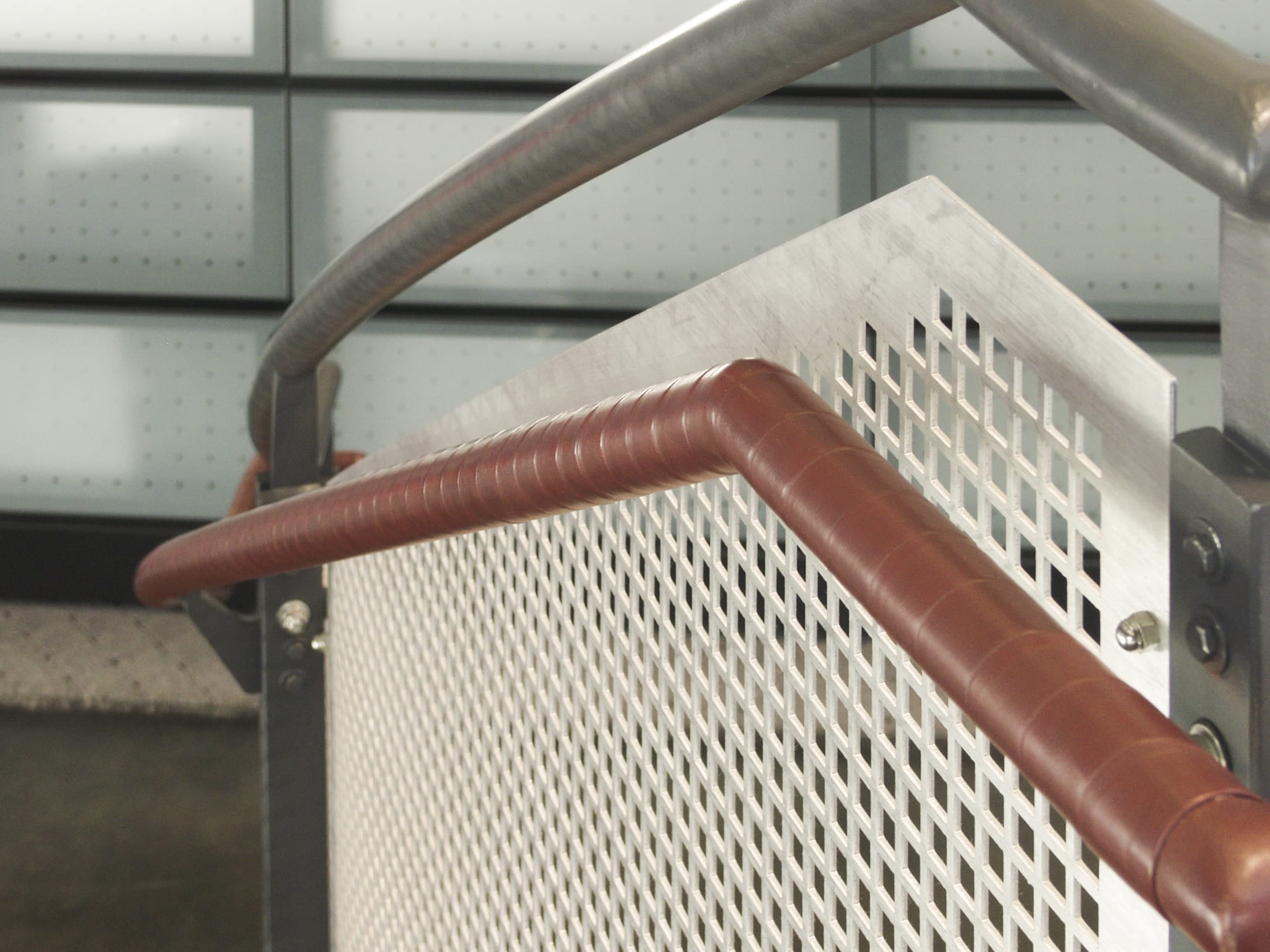 Custom guardrail screens in perforated aluminum