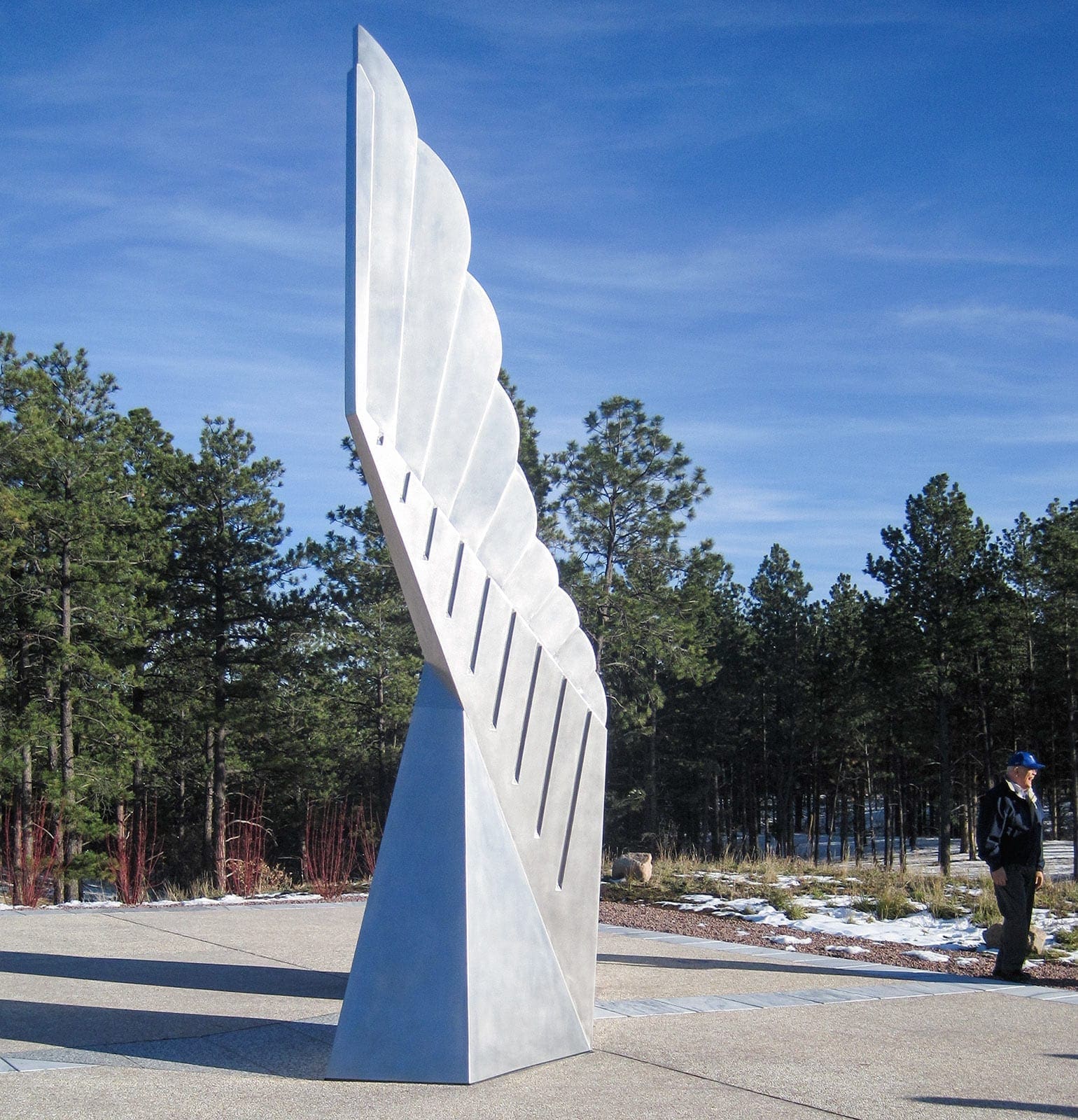 Winged Refuge Sculpture at the Air Force Academy at Colorado Springs, by artist John Lajba.