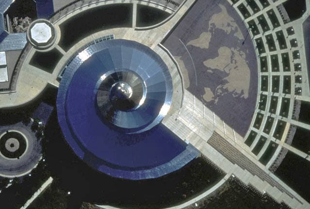 Aerial photograph of the Independence Temple in Missouri.