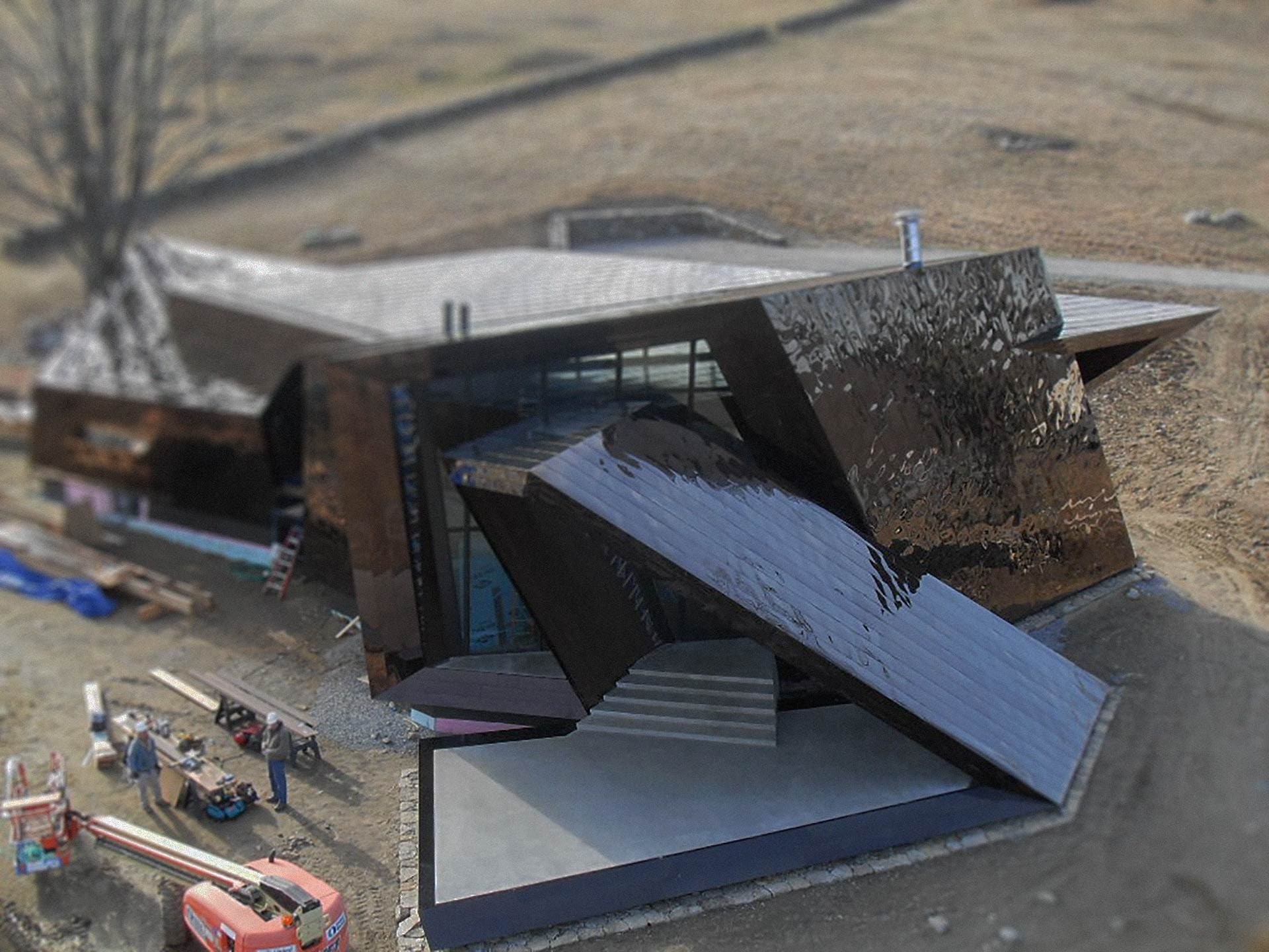 Overhead view of the Connecticut residence, designed by Studio Daniel Libeskind.