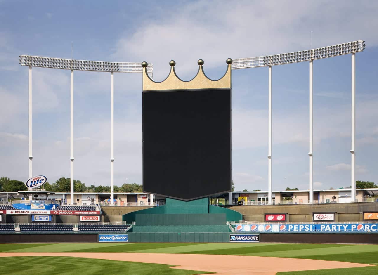 Royals Game, 24 July 2007 (5), Scoreboard at Kauffman Stadi…