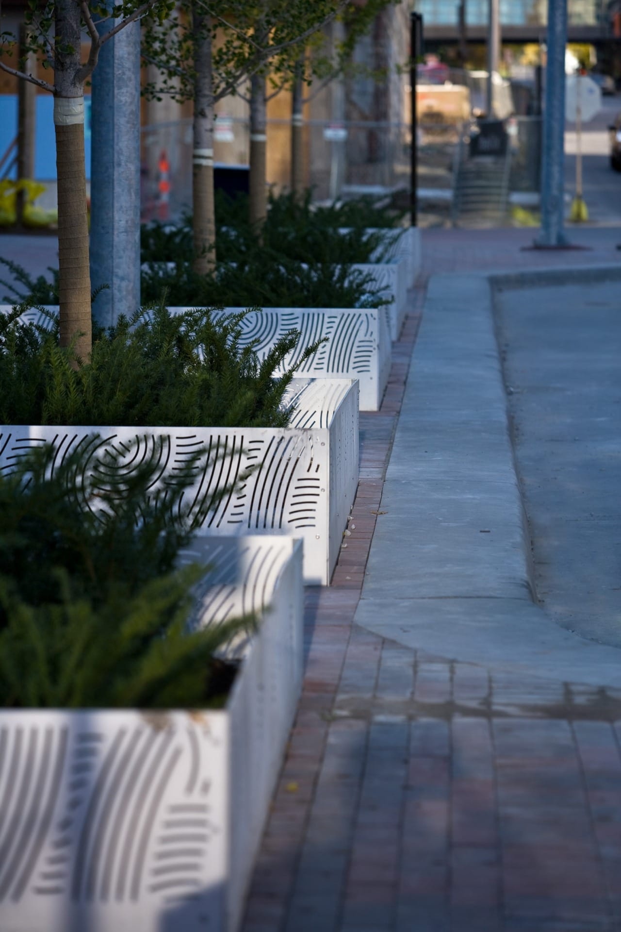 Detail of the Young+Dring planter boxes for the Power & Light District