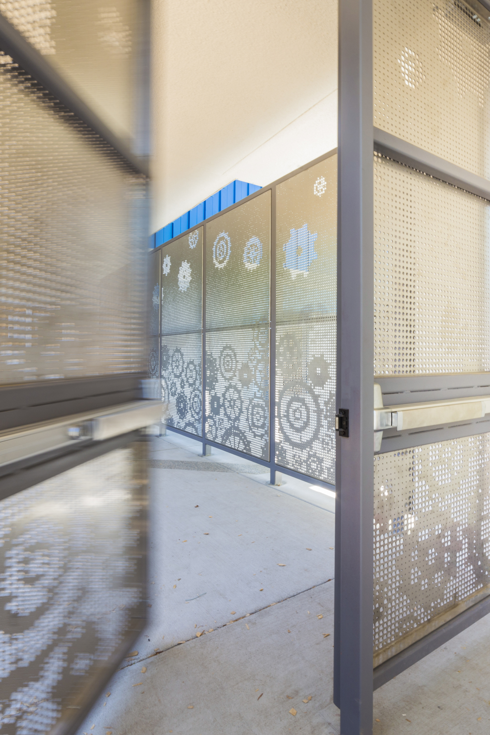 Detail of the North entrance gate for Washington Elementary. 