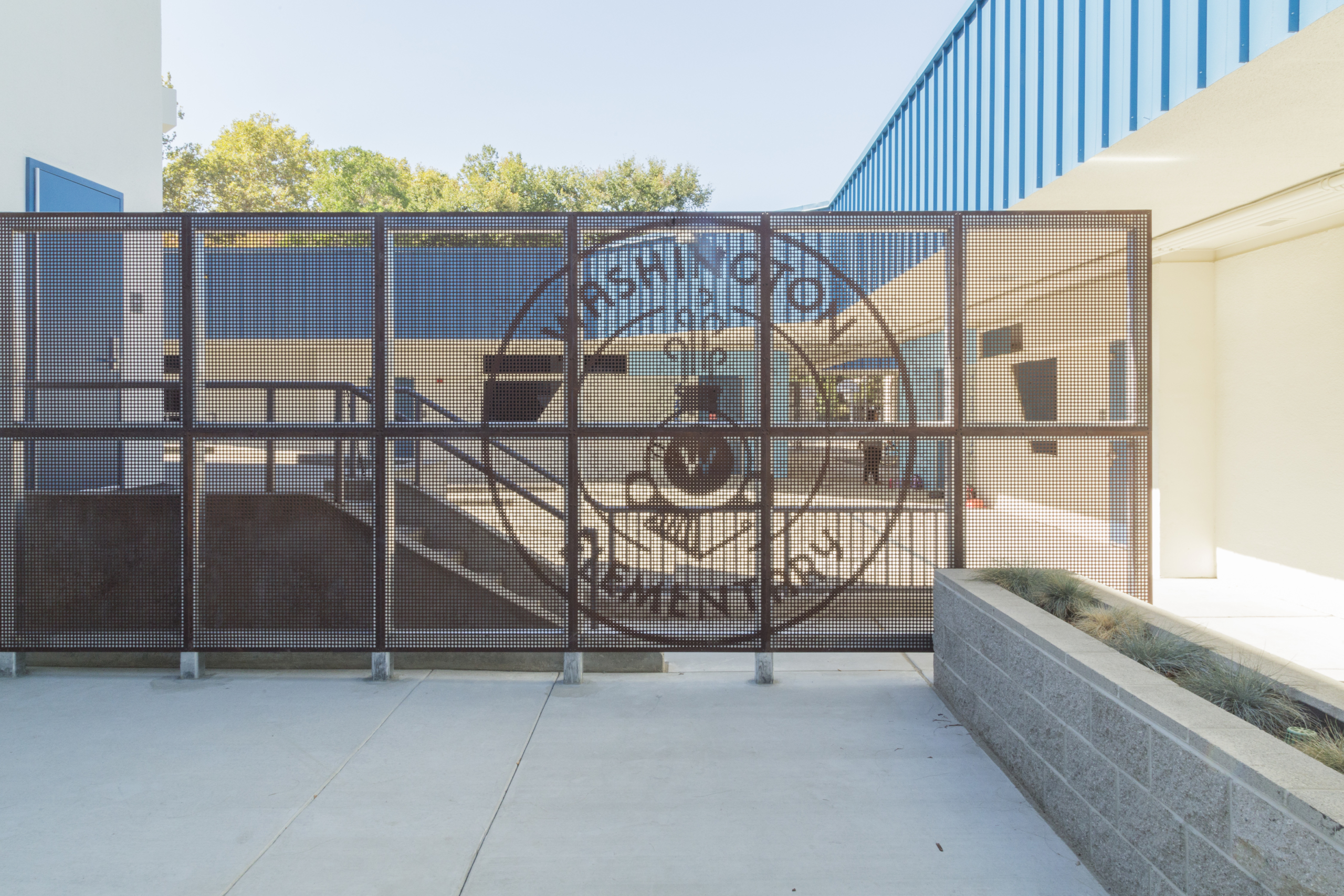 North screenwall with the Washington Elementary in Sacramento.