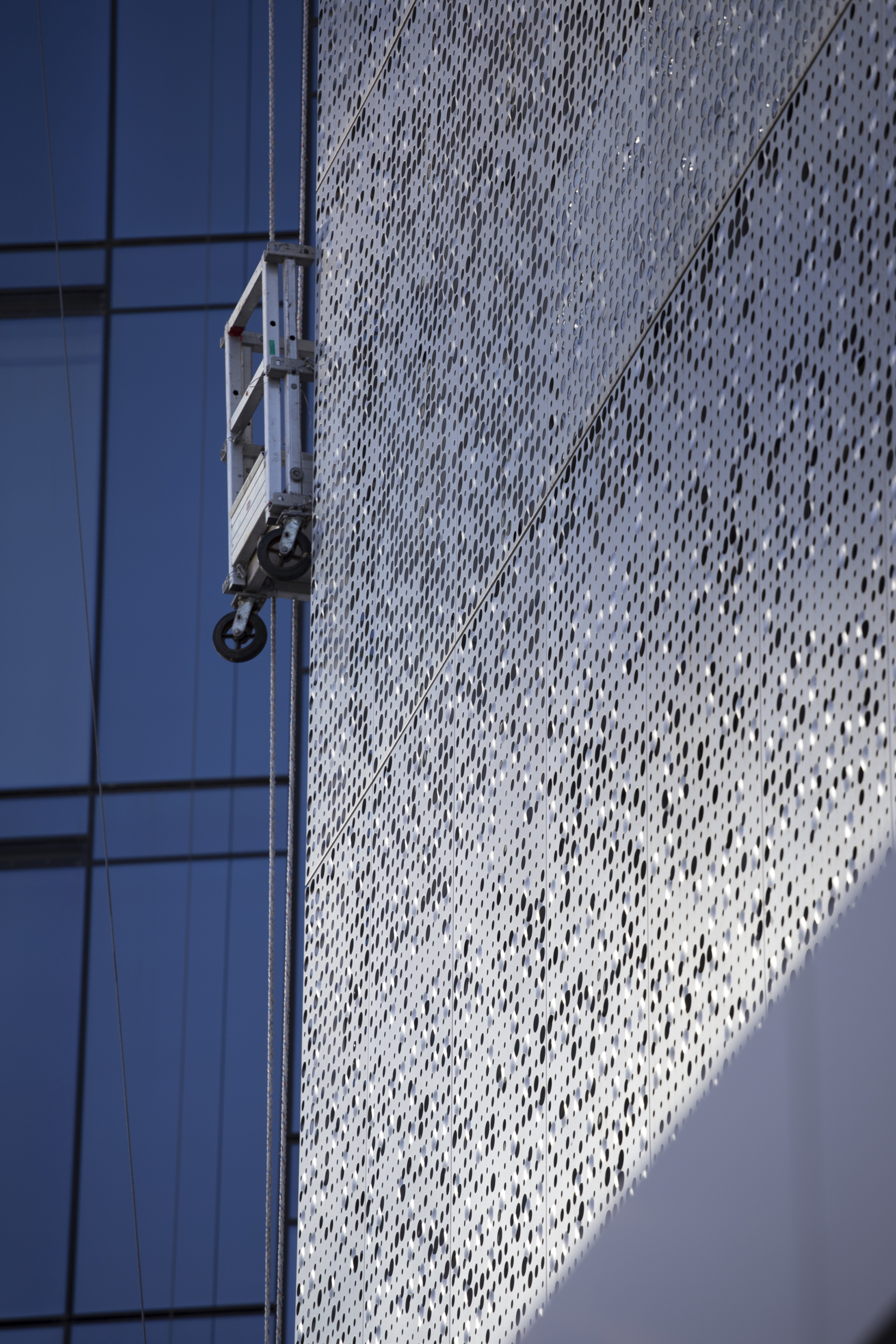 Waiea building parking structure facade in Honolulu, Hawaii.