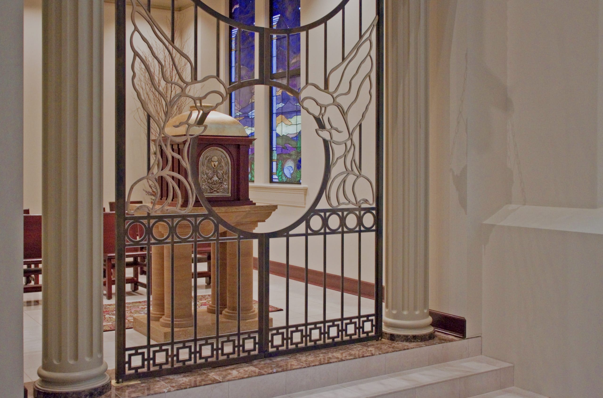 Ornate gate design by Zahner for The Cathedral of the Immaculate Conception. 