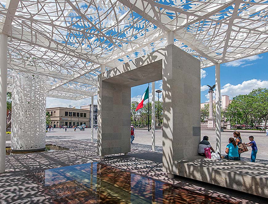 Patio de las Jacarandas in Aguascalientes, Mexico.