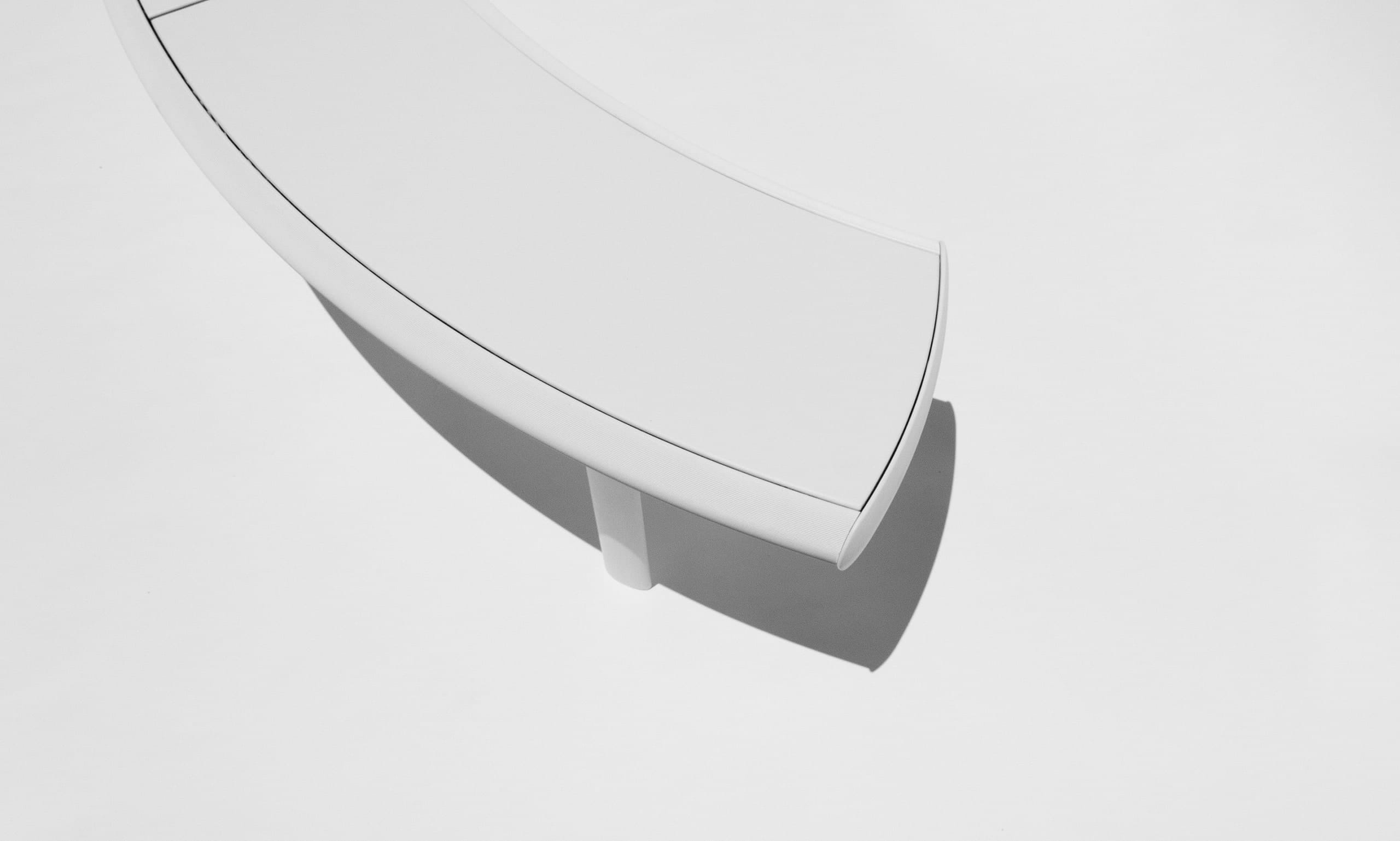 Aluminum Bench, in white.